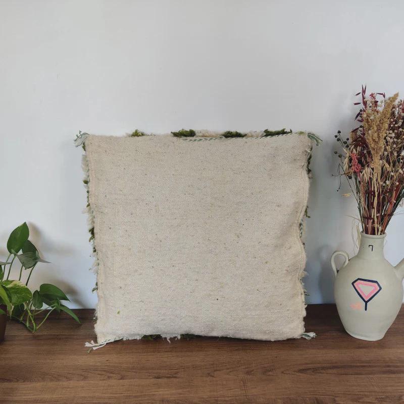Moroccan Checkered Pillow Cover (Khaki & White)