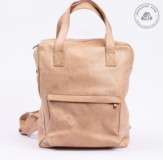 Natural Leather Backpack