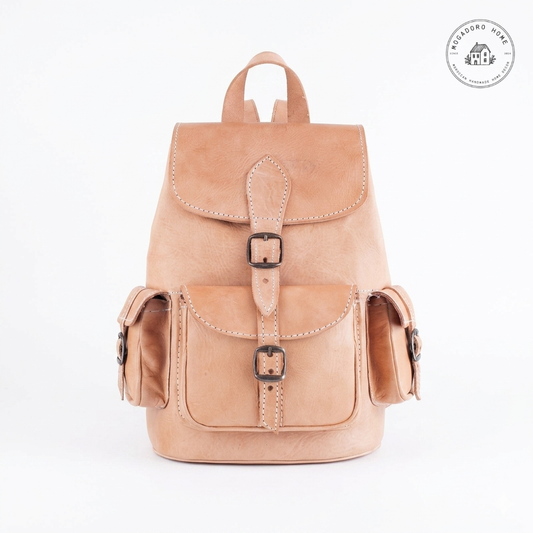 Handcrafted Natural Goat Leather Backpack