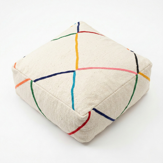 Rainbow Diamond Kilim Pouf