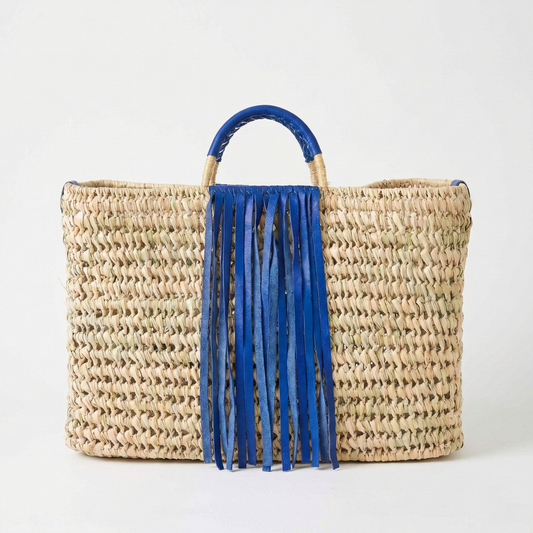 Zwina Fringe Basket (Blue)