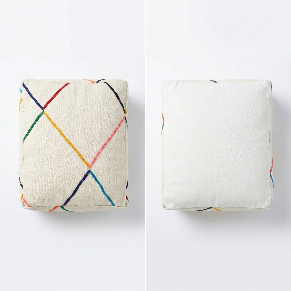 Rainbow Diamond Kilim Pouf