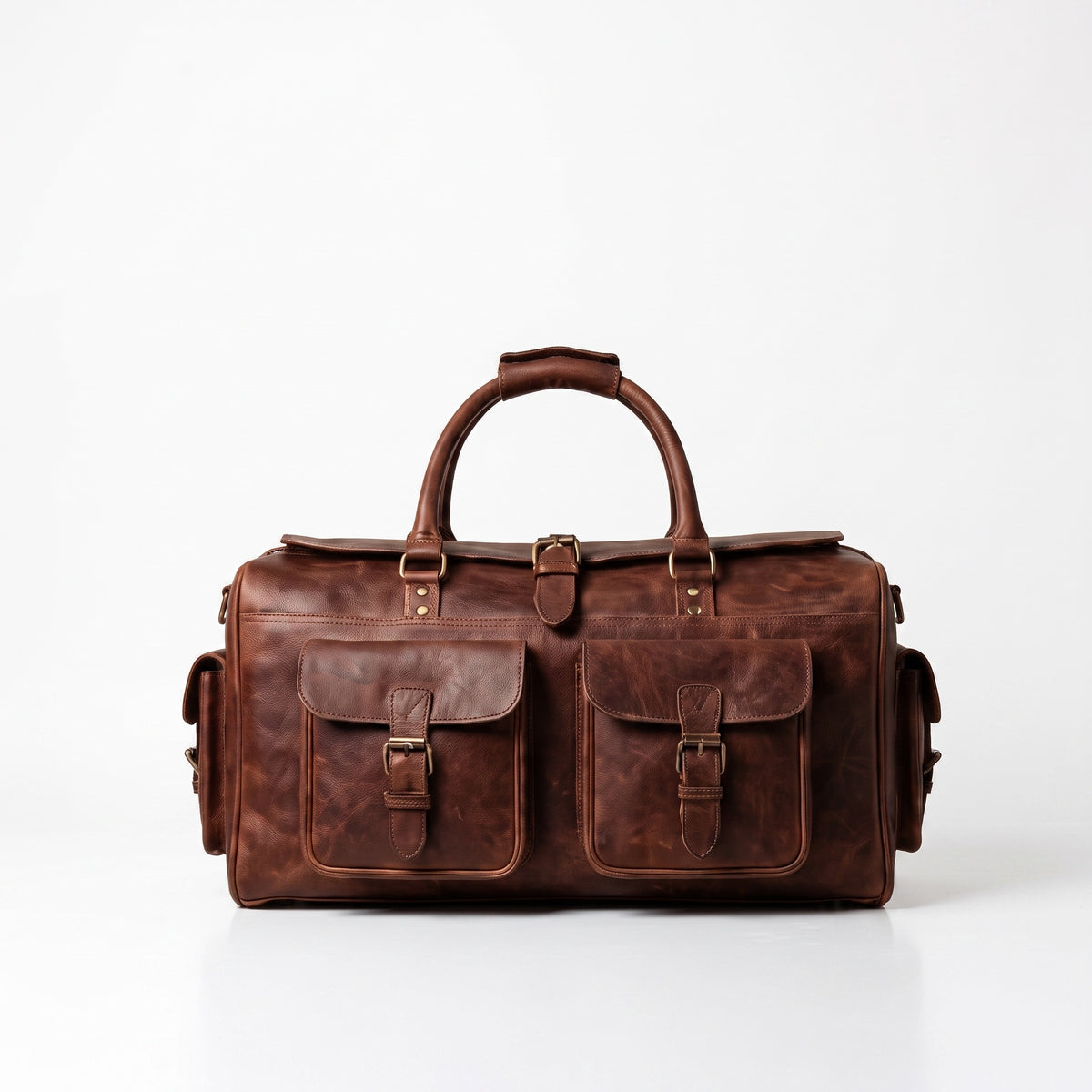 The Merzouga Weekender — Four-Pocket Brown Leather Duffle