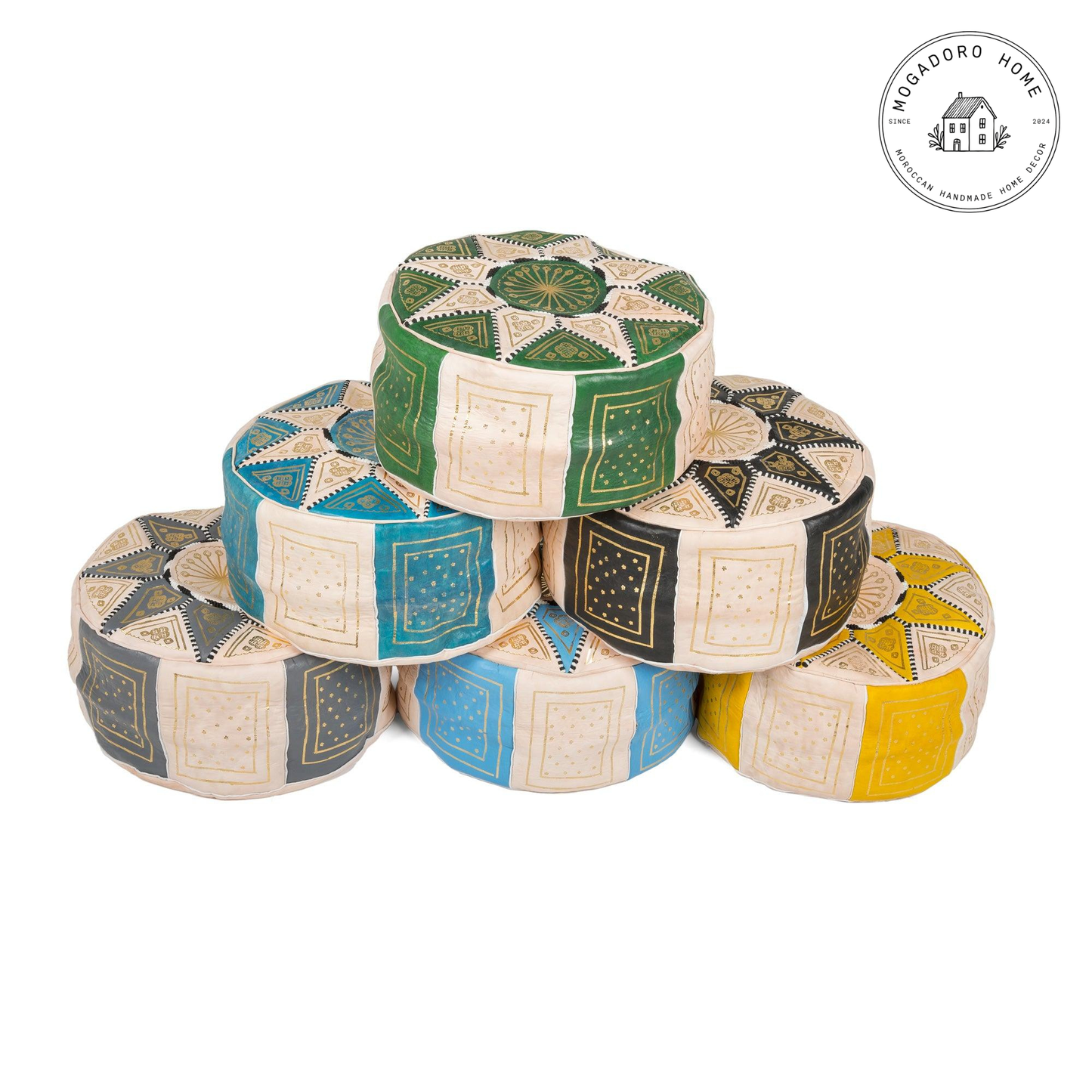 The Fes Leather Pouf