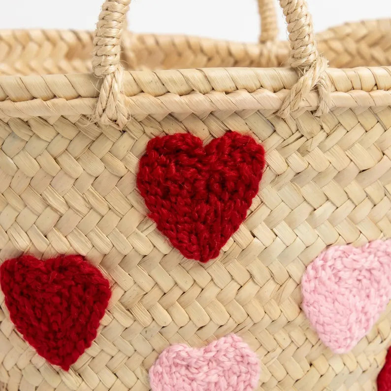 The Sweetheart Basket — Hand-Crocheted Heart Moroccan Tote