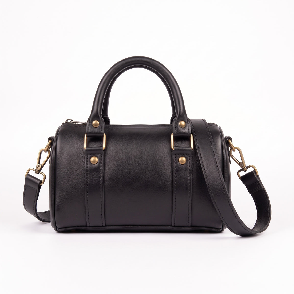The Zellige Bag — Small Leather Barrel Crossbody