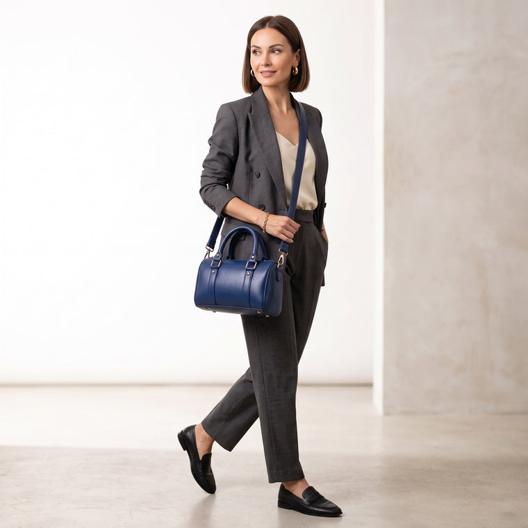 The Zellige Bag — Small Leather Barrel Crossbody