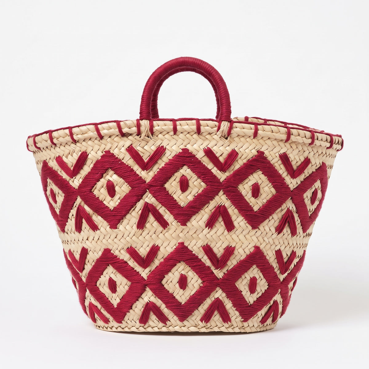 The Tamazight Basket — Amazigh Embroidered Palm Tote