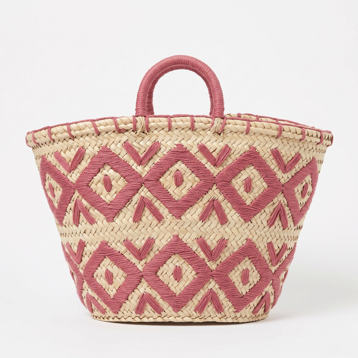 The Tamazight Basket — Amazigh Embroidered Palm Tote