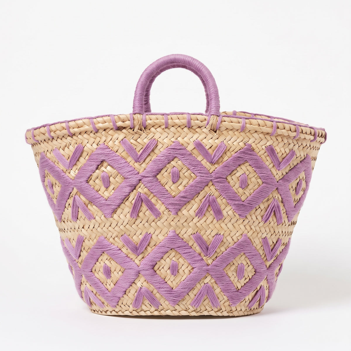 The Tamazight Basket — Amazigh Embroidered Palm Tote
