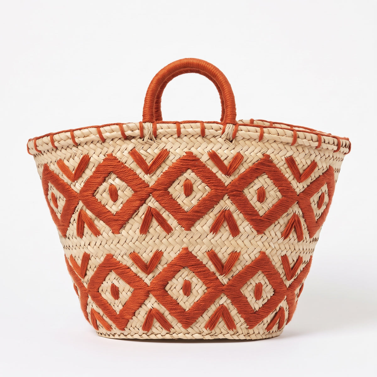 The Tamazight Basket — Amazigh Embroidered Palm Tote