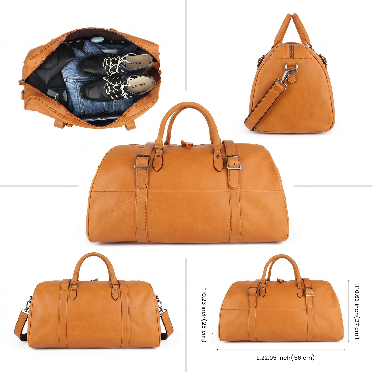 Genuine Leather Weekender Bag - Large Travel Duffle