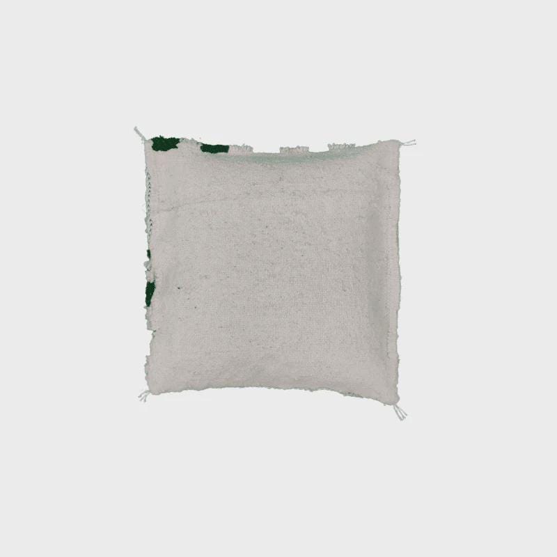 Moroccan Checkered Pillow Cover (Royal green & White)
