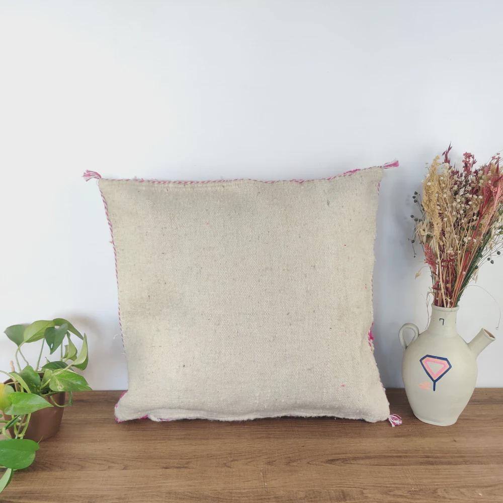 Moroccan Checkered Pillow Cover (Pink & White)