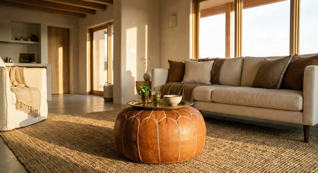 Beyond the Souk: 3 Ways to Style a Moroccan Leather Pouf in Your Modern Home Mogadoro