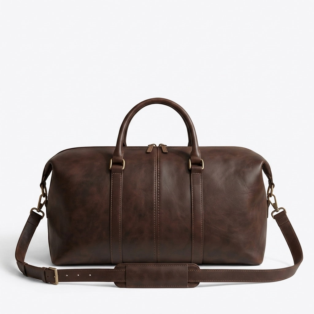 The Fez Weekender — Dark Brown Leather Duffle Bag