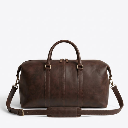 The Fez Weekender — Dark Brown Leather Duffle Bag