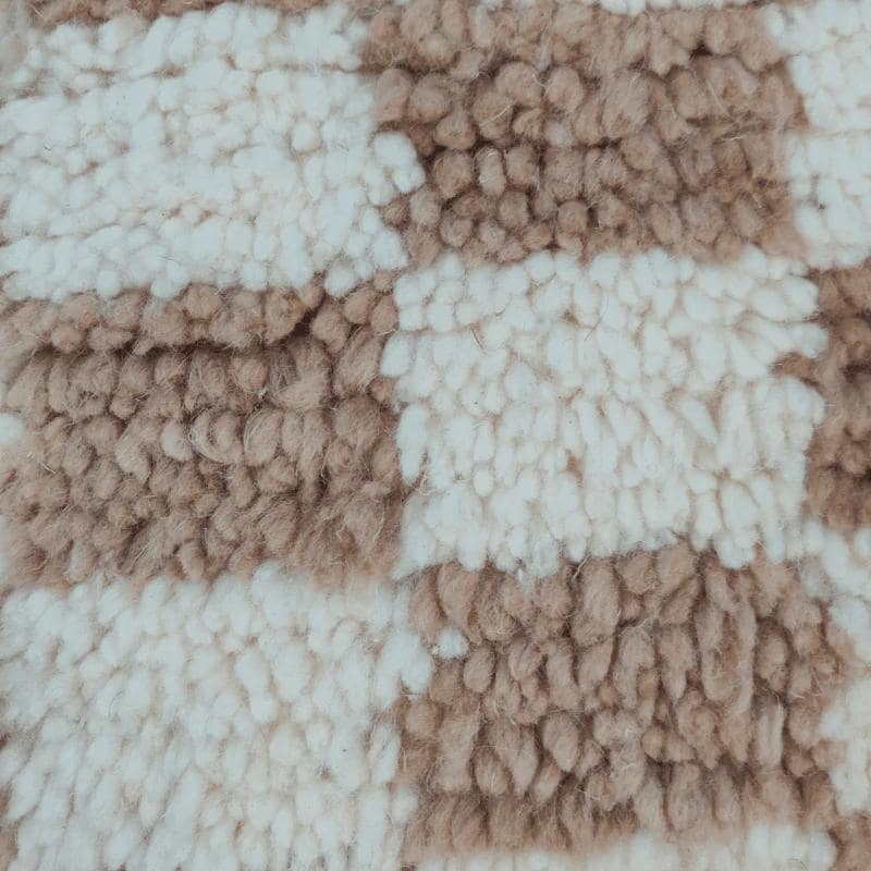 Moroccan Checkered Pillow Cover (Brown & White)