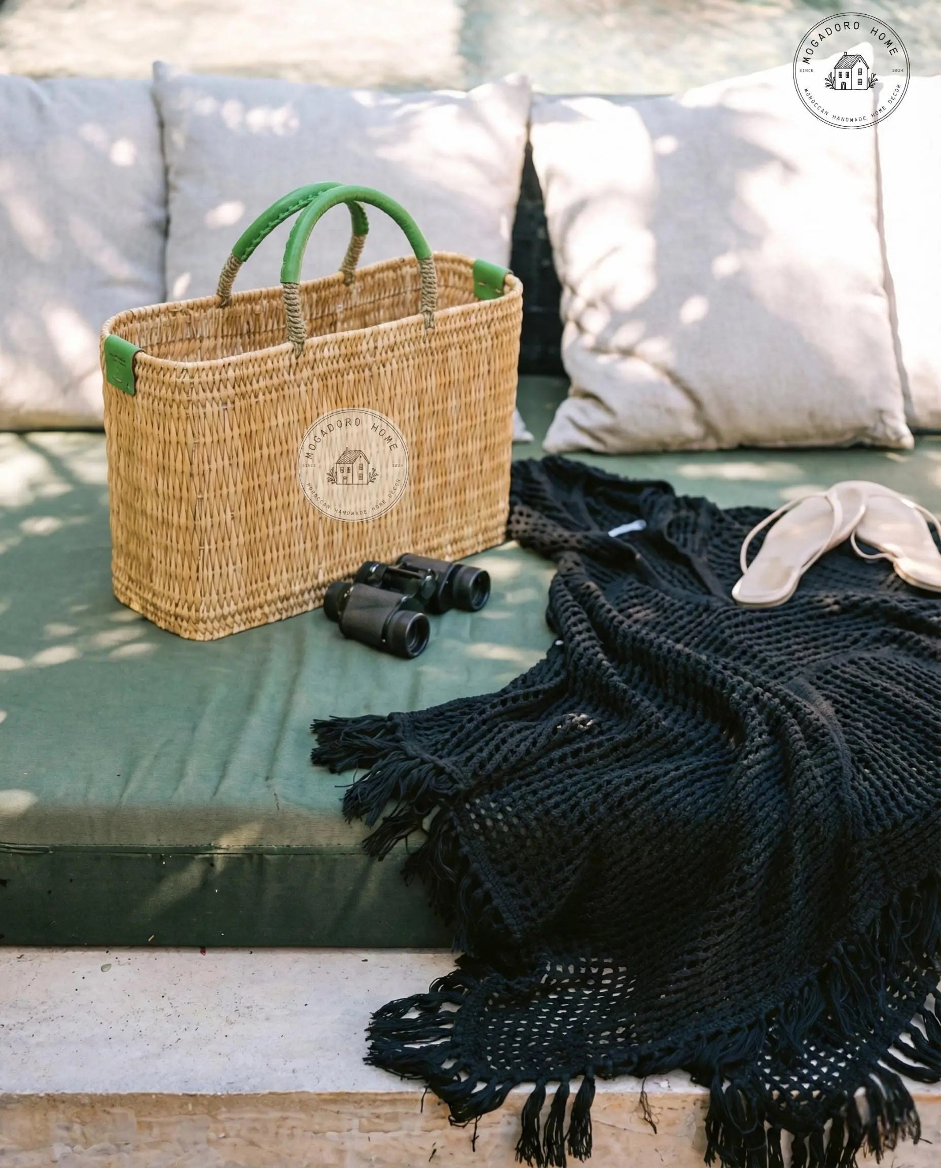 French Market Basket - Green Mogadoro