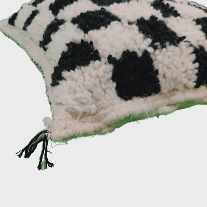 Moroccan Checkered Pillow Cover (Black & White)