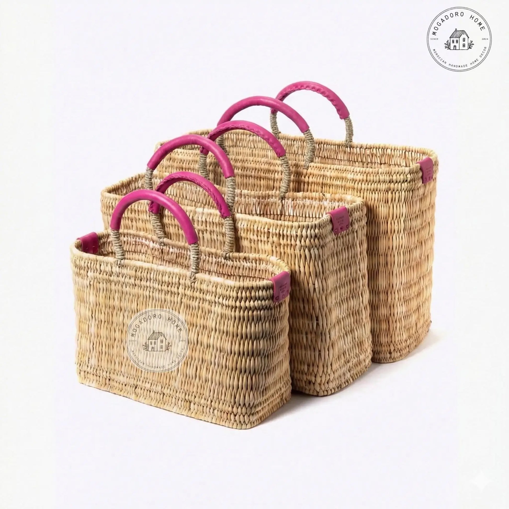 French Market Basket - Pink Mogadoro