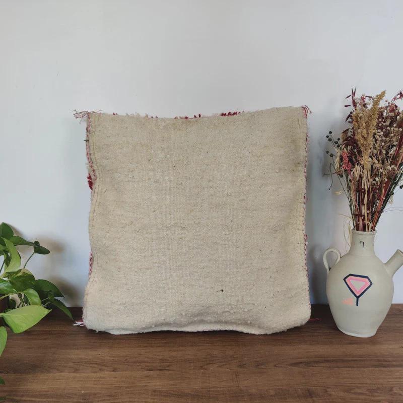 Moroccan Checkered Pillow Cover (Red & White)