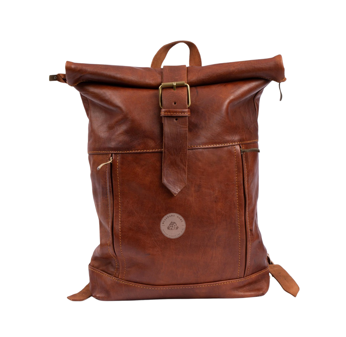 Leather Roll Top Backpack - Moroccan Rucksack / Laptop Bag