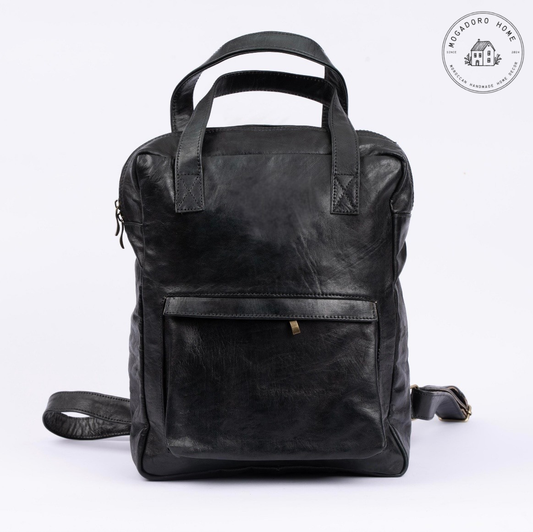 Black Leather Backpack