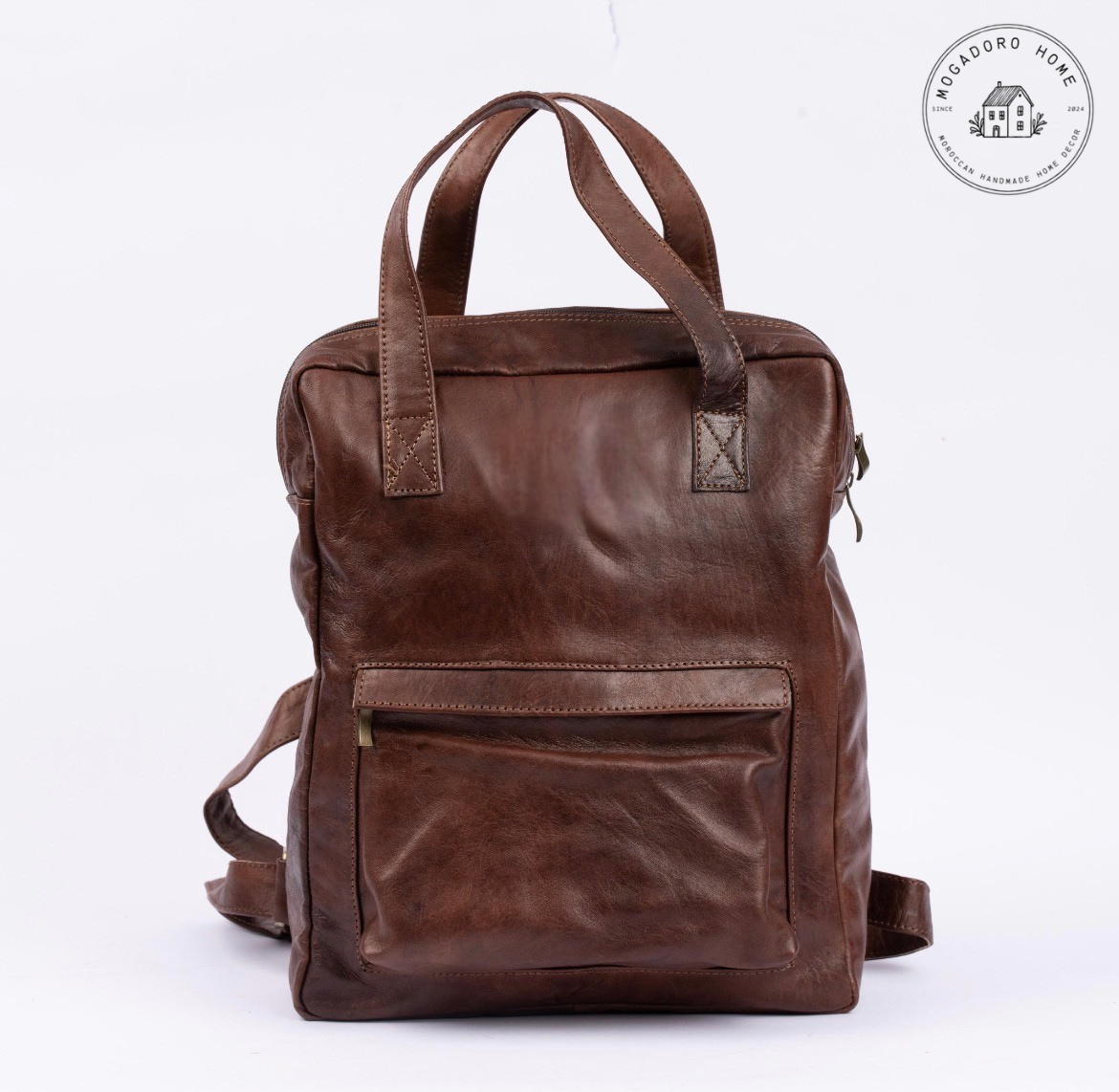 Brown Leather Backpack