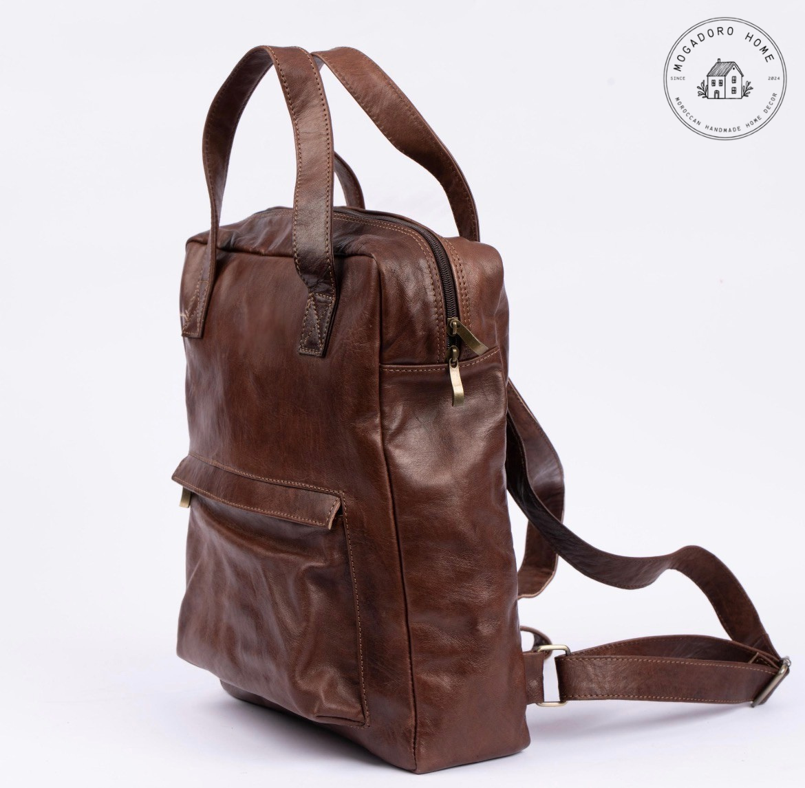 Brown Leather Backpack