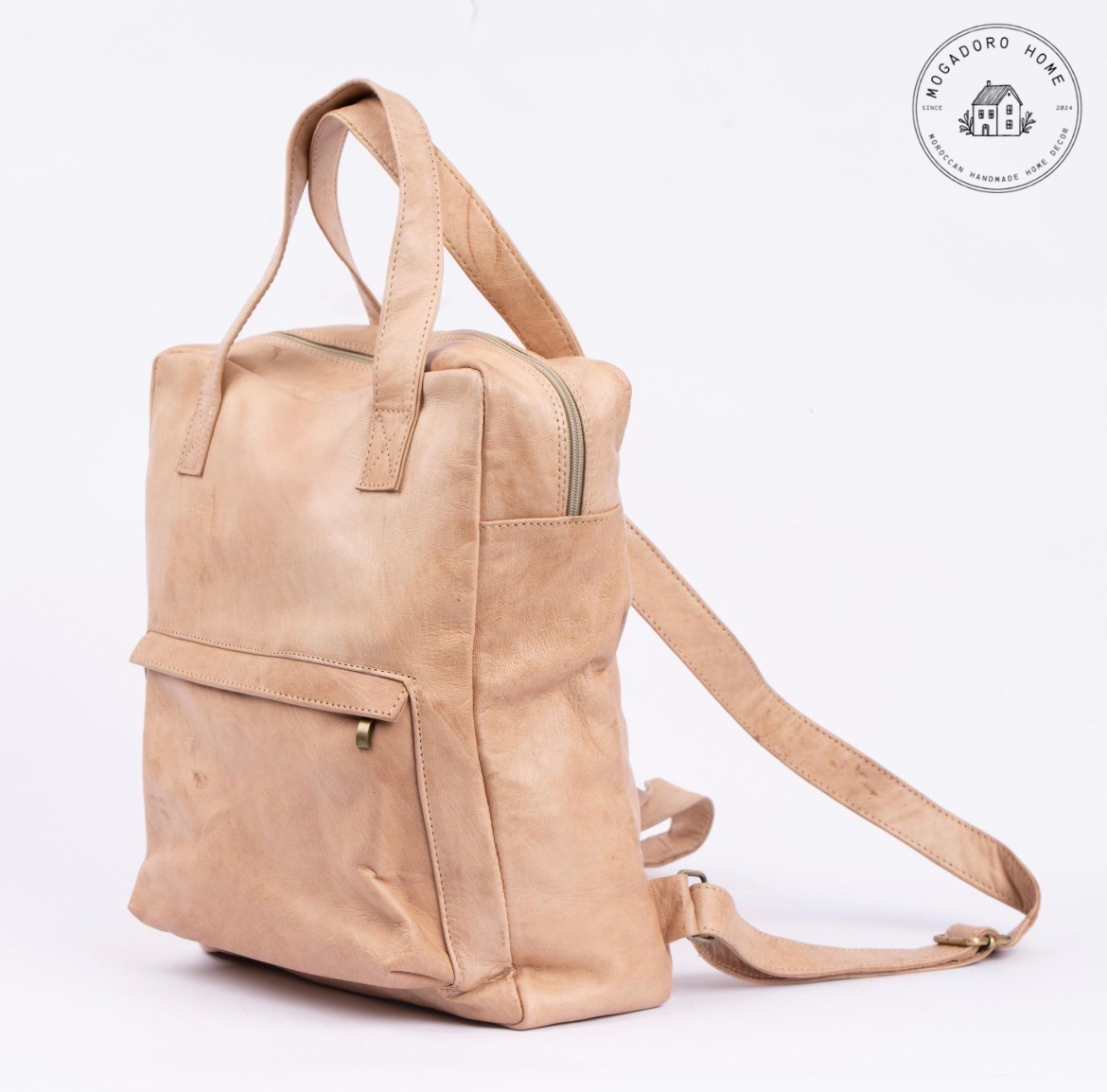 Natural Leather Backpack