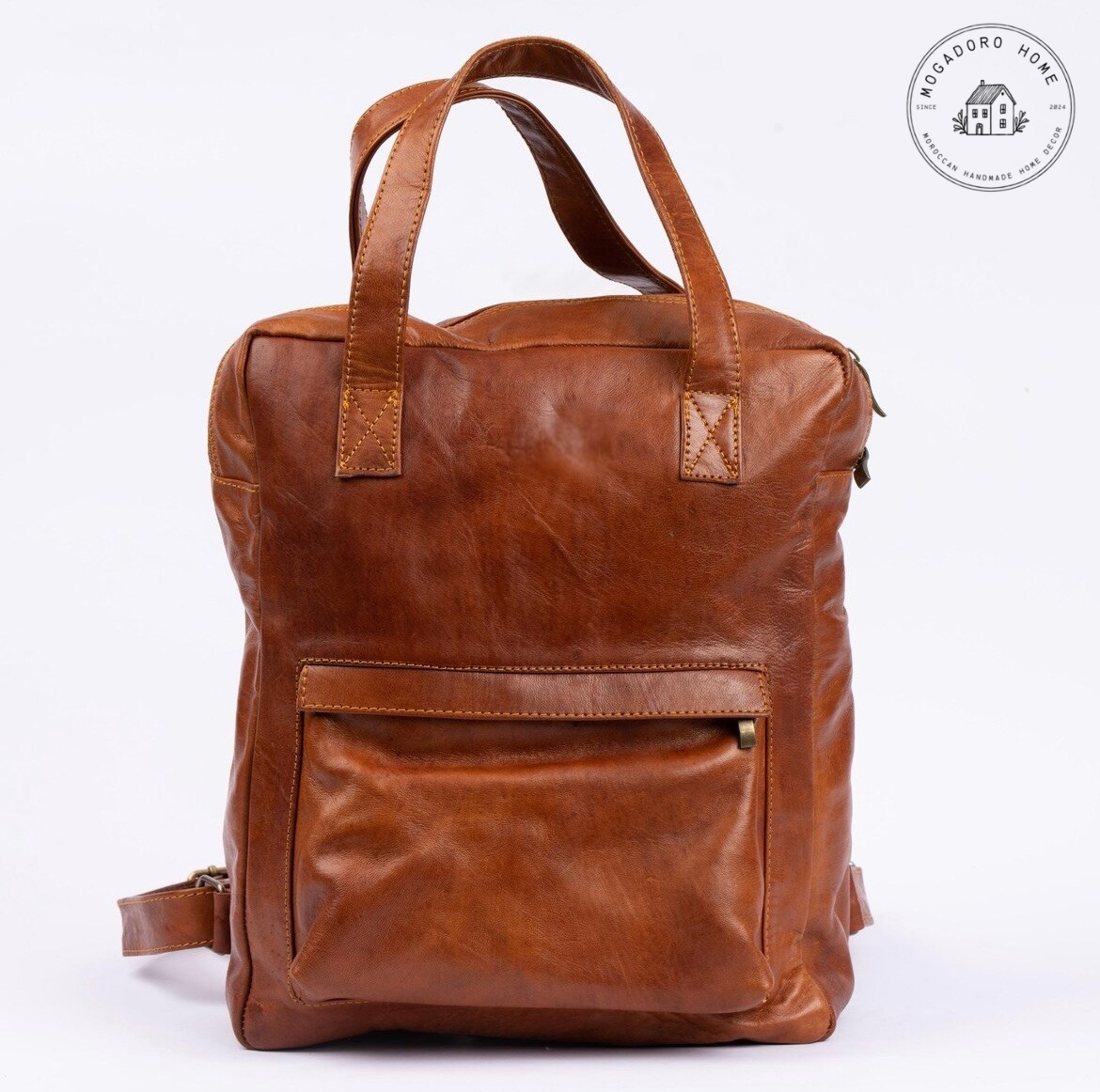 Brown Leather Backpack