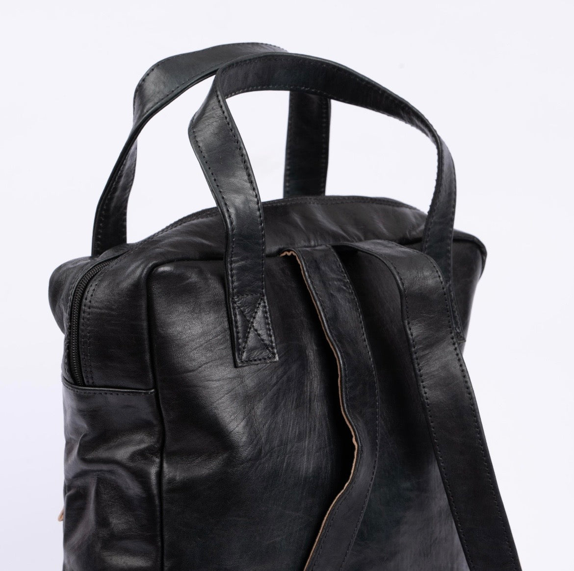 Black Leather Backpack