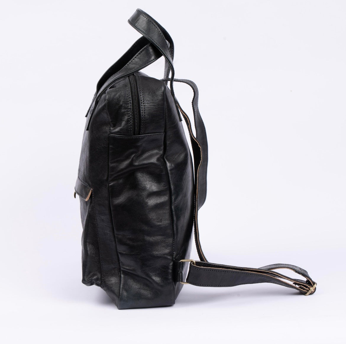 Black Leather Backpack