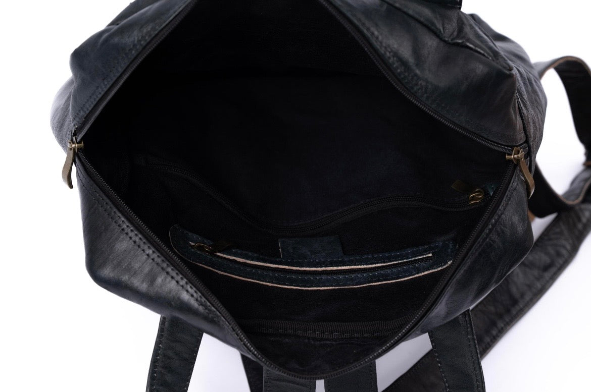 Black Leather Backpack