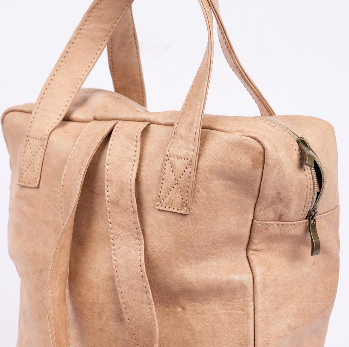 Natural Leather Backpack