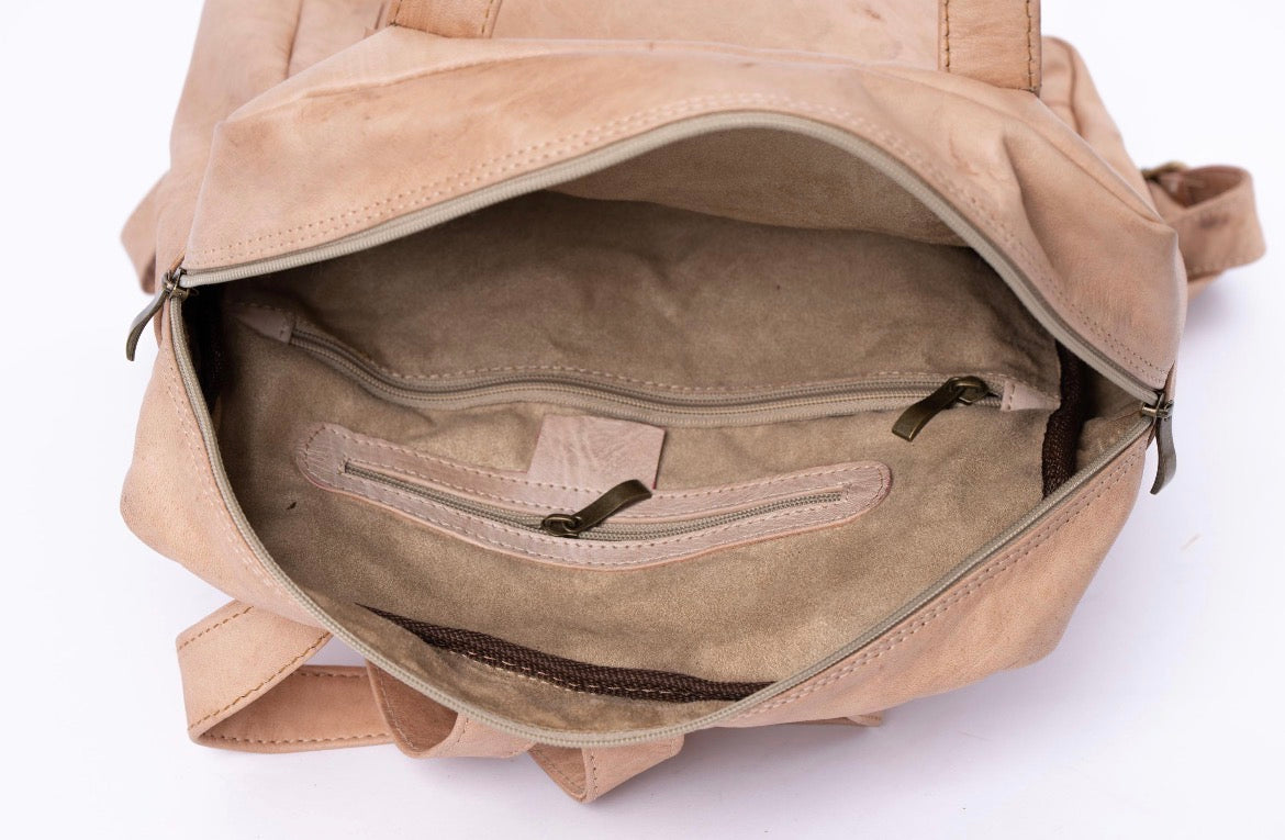 Natural Leather Backpack