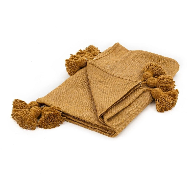 Kamelmarokkanische Pom-Pom-Decke