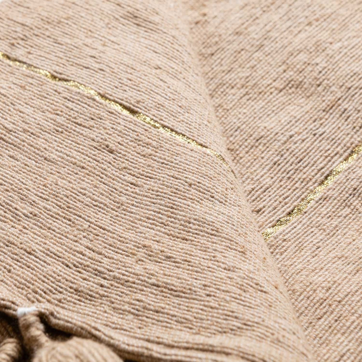 Brown & Gold Moroccan Pom Pom Blanket