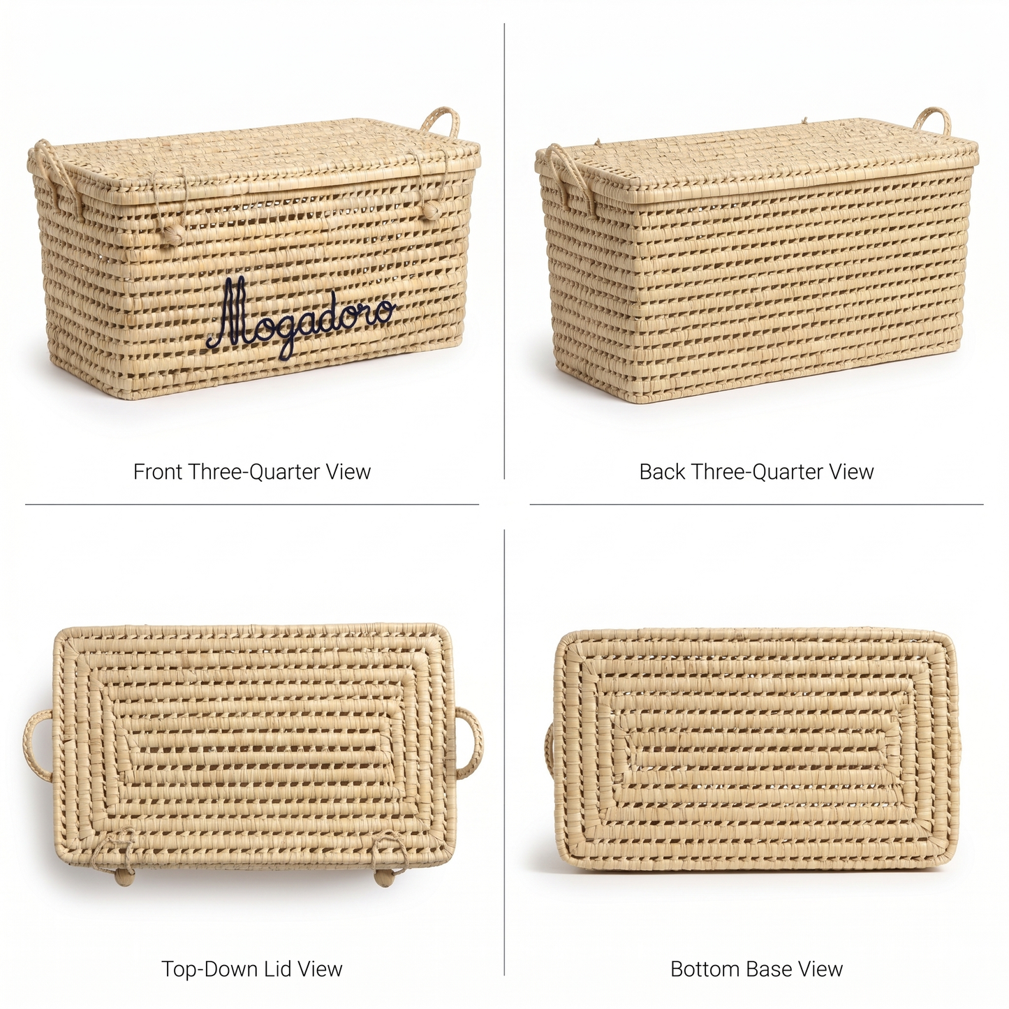 Custom Wicker Storage Trunk - Personalized Palm Leaf Chest