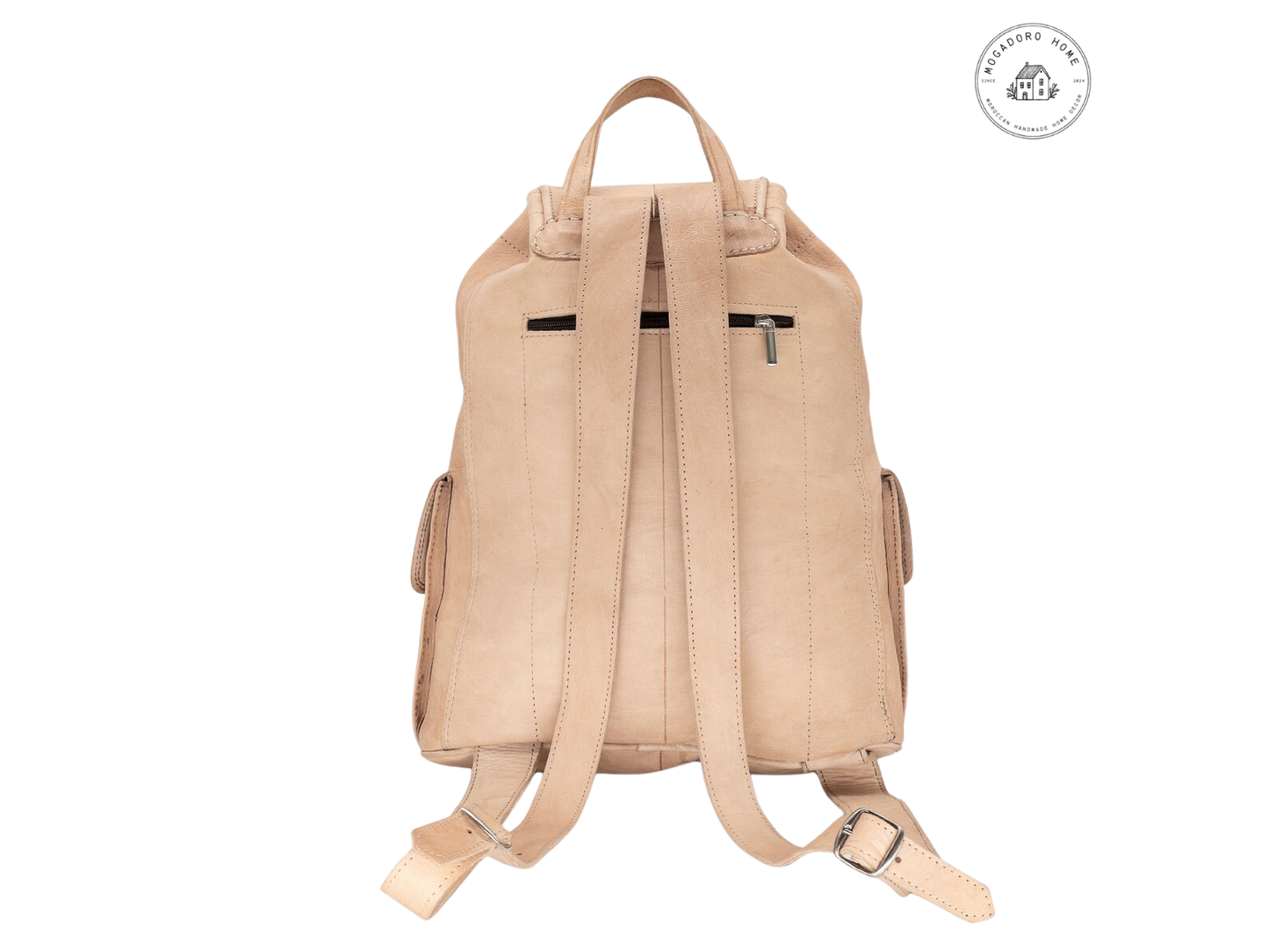 Handcrafted Natural Goat Leather Backpack