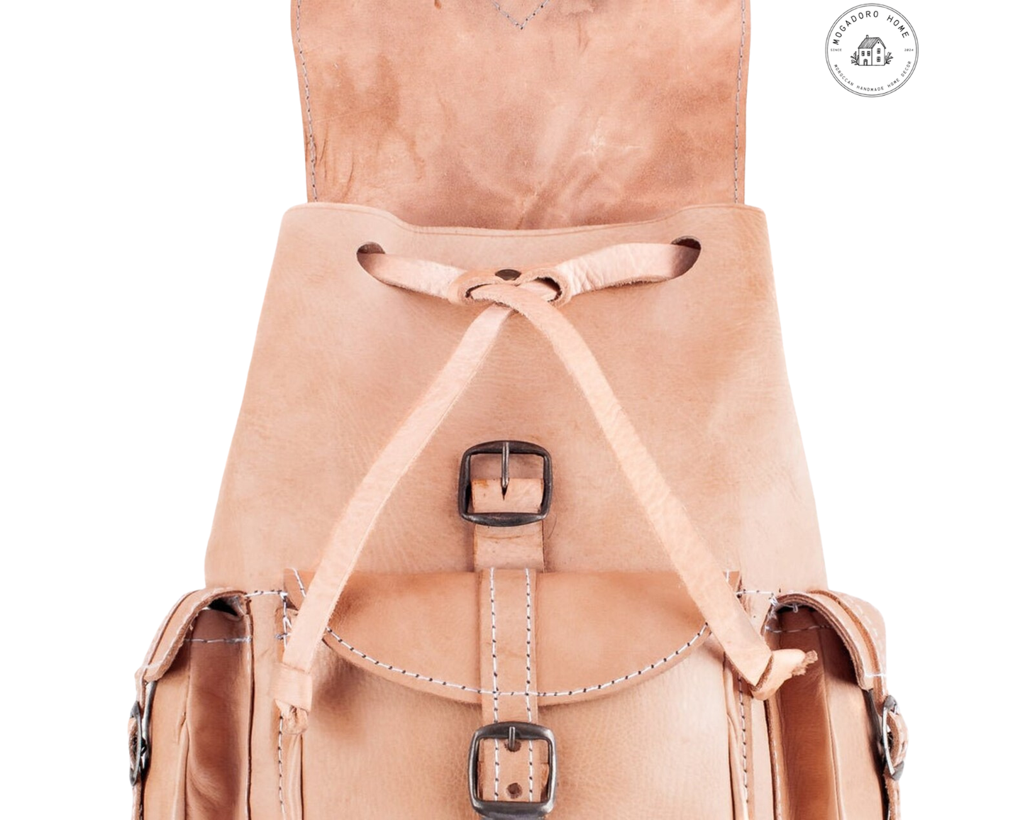 Handcrafted Natural Goat Leather Backpack