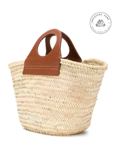 French Market Basket with Round Leather Handles