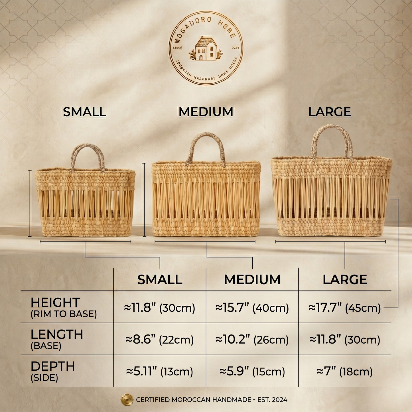 Colorful Striped Open Weave Rattan Market Basket