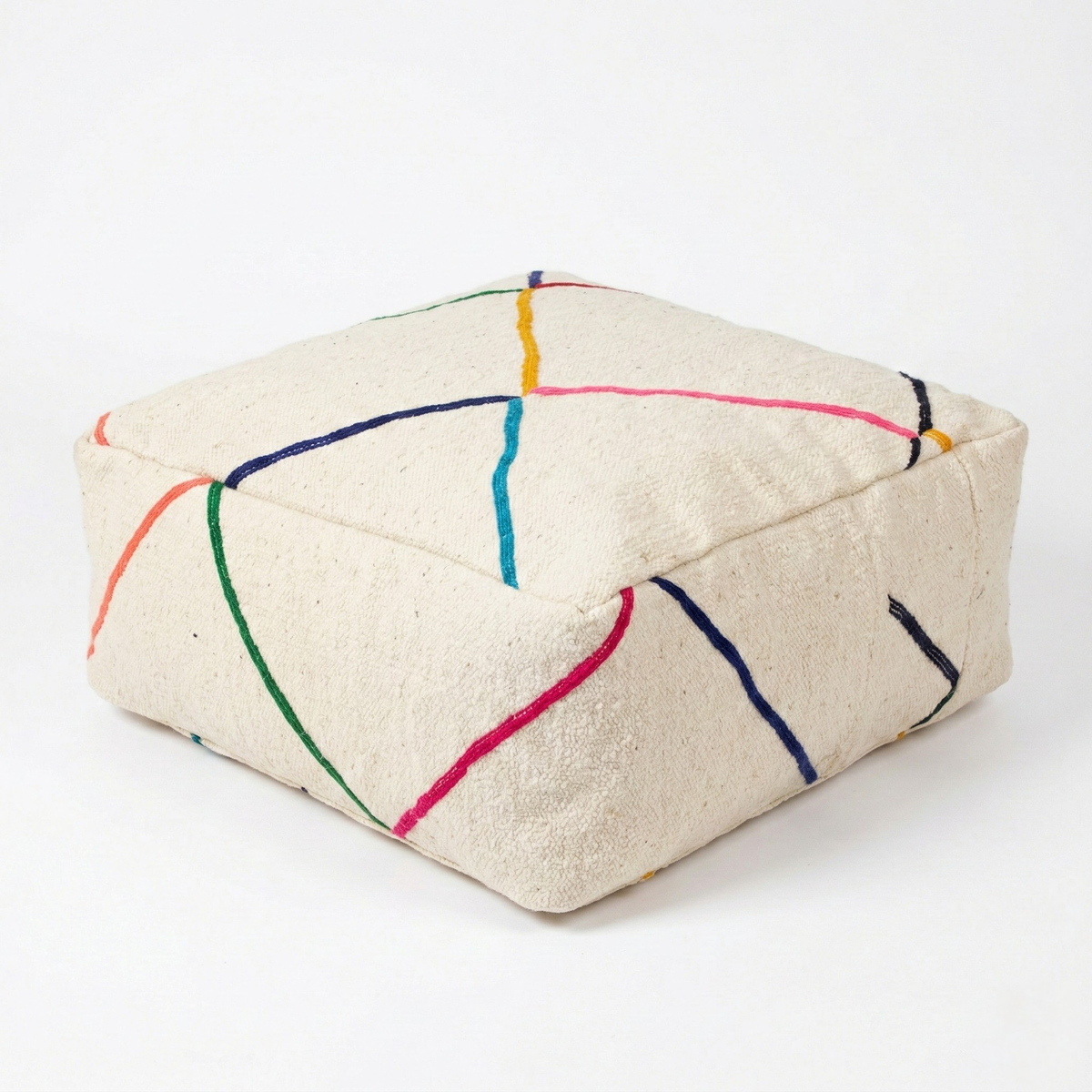 Rainbow Diamond Kilim Pouf