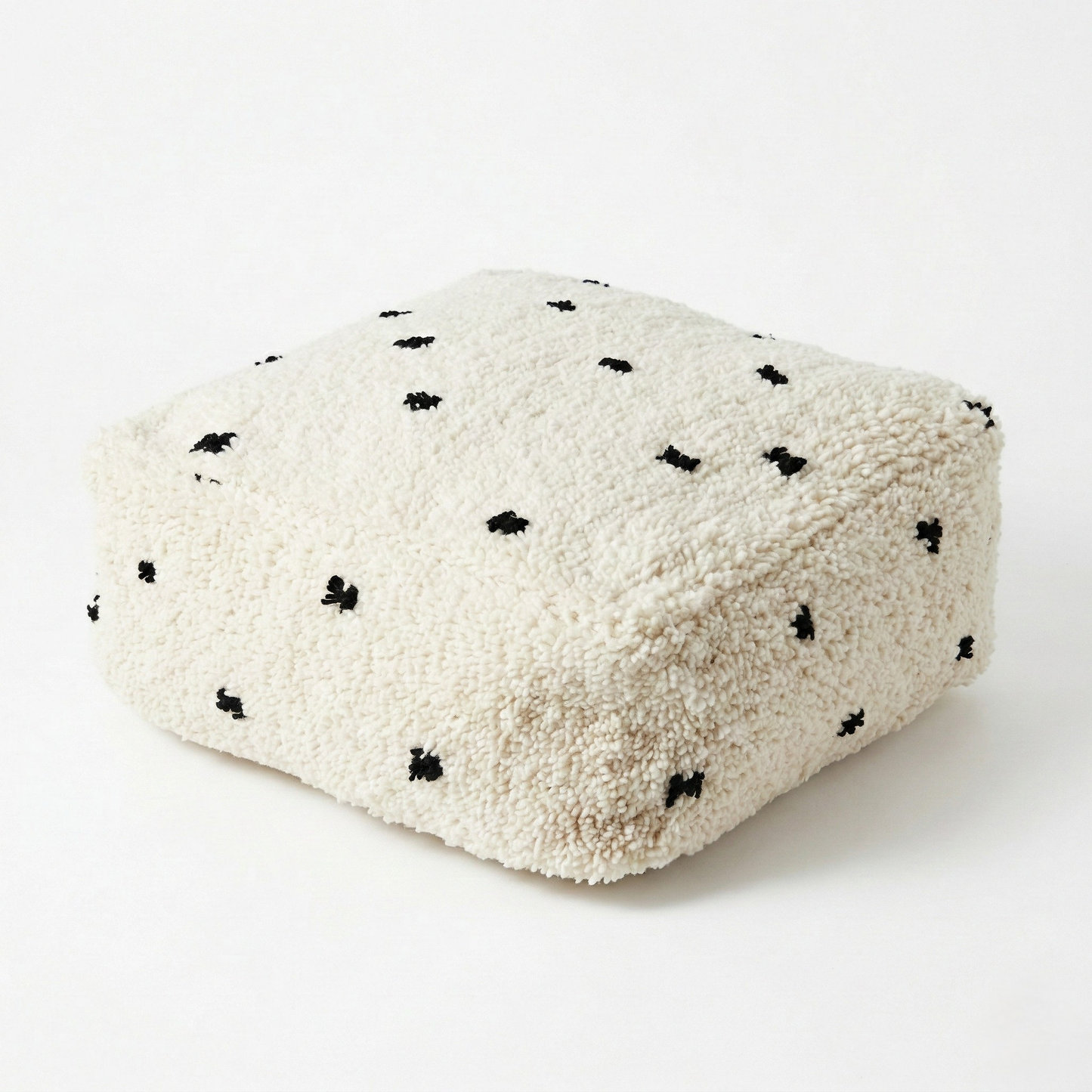 Polka Dot Beni Ourain Pouf