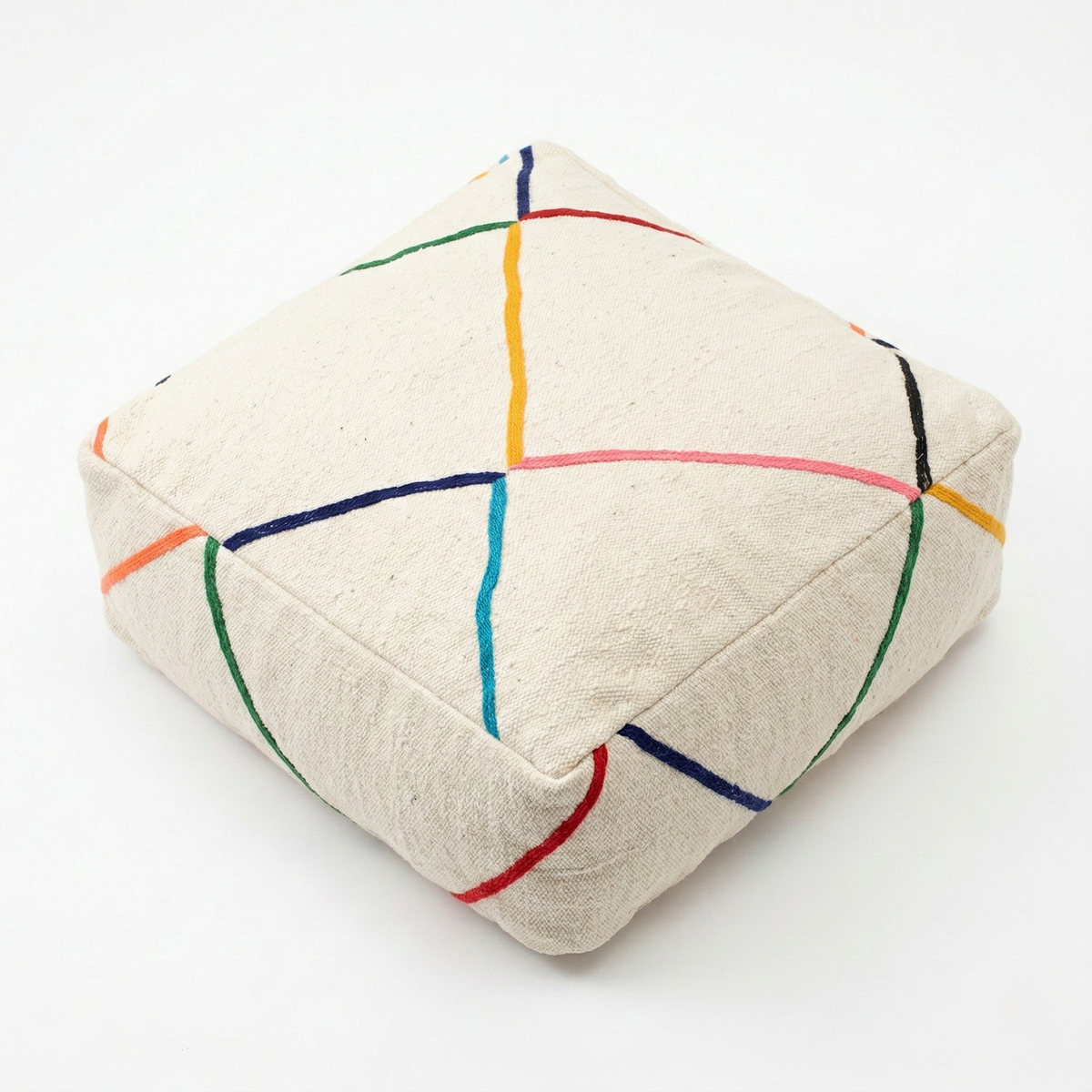 Rainbow Diamond Kilim Pouf