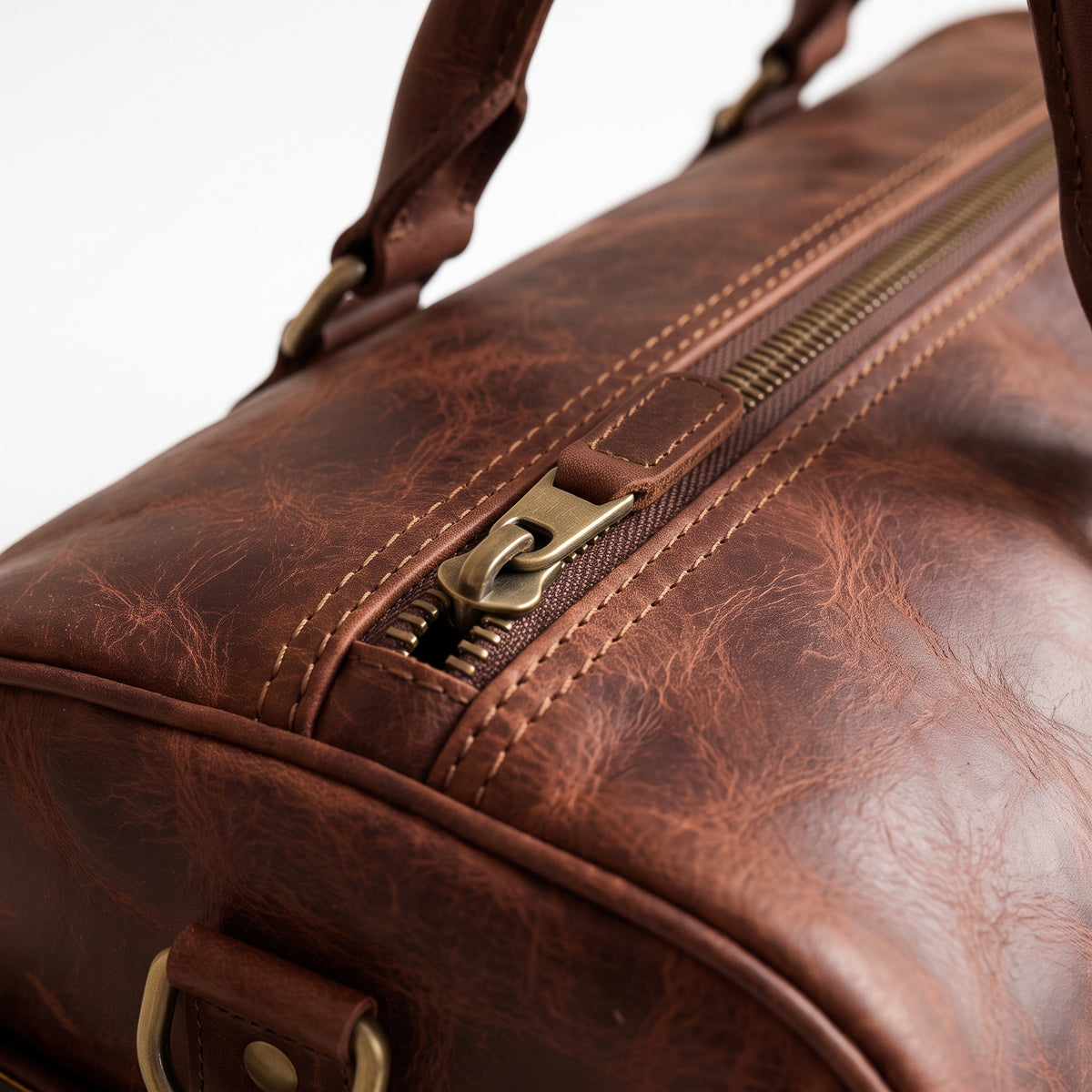 The Merzouga Weekender — Four-Pocket Brown Leather Duffle
