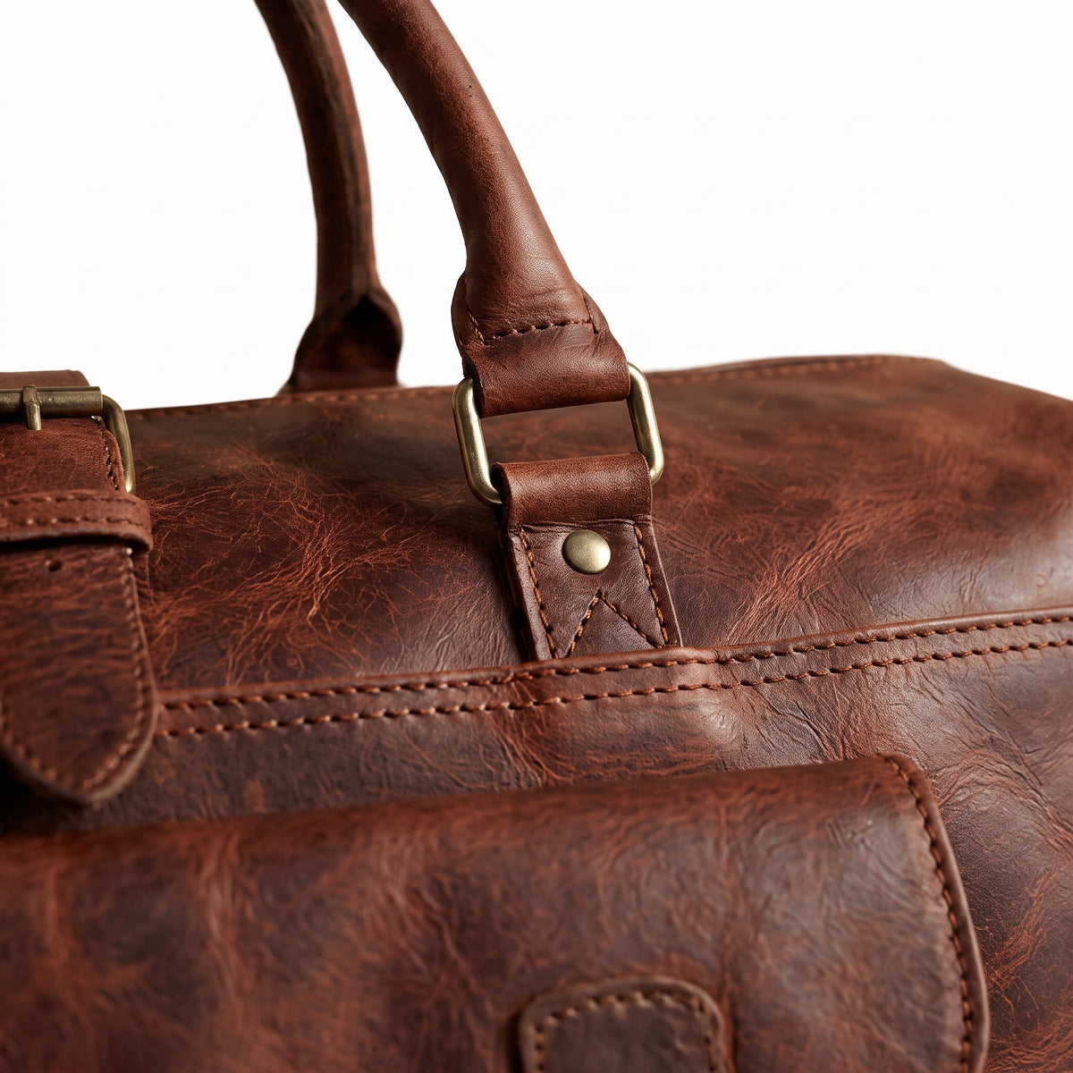 The Merzouga Weekender — Four-Pocket Brown Leather Duffle