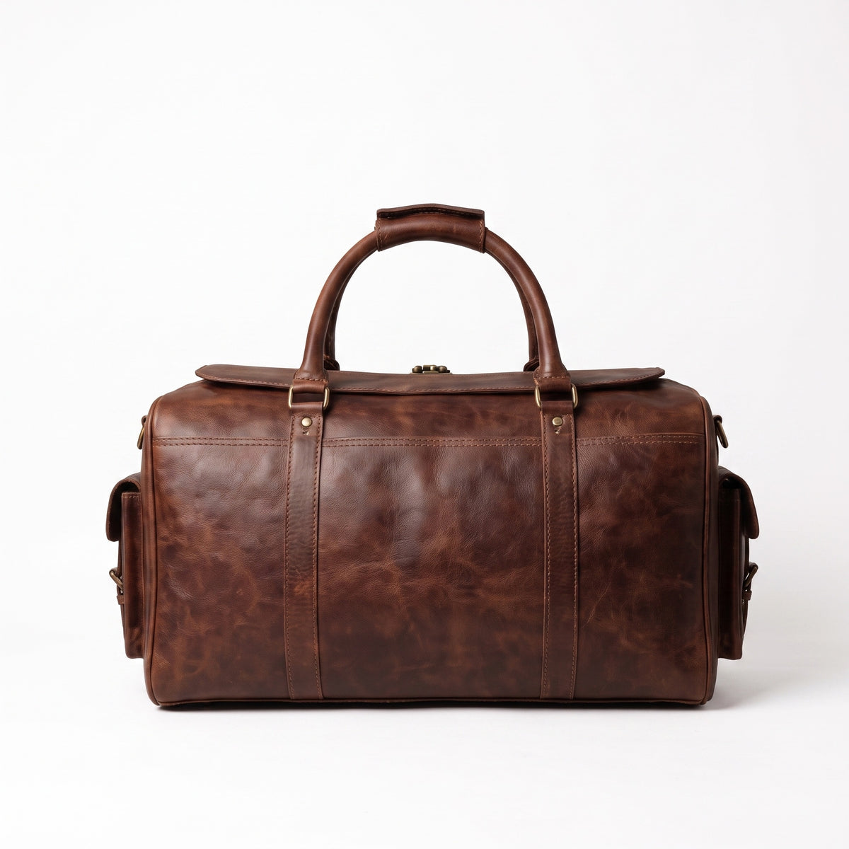 The Merzouga Weekender — Four-Pocket Brown Leather Duffle
